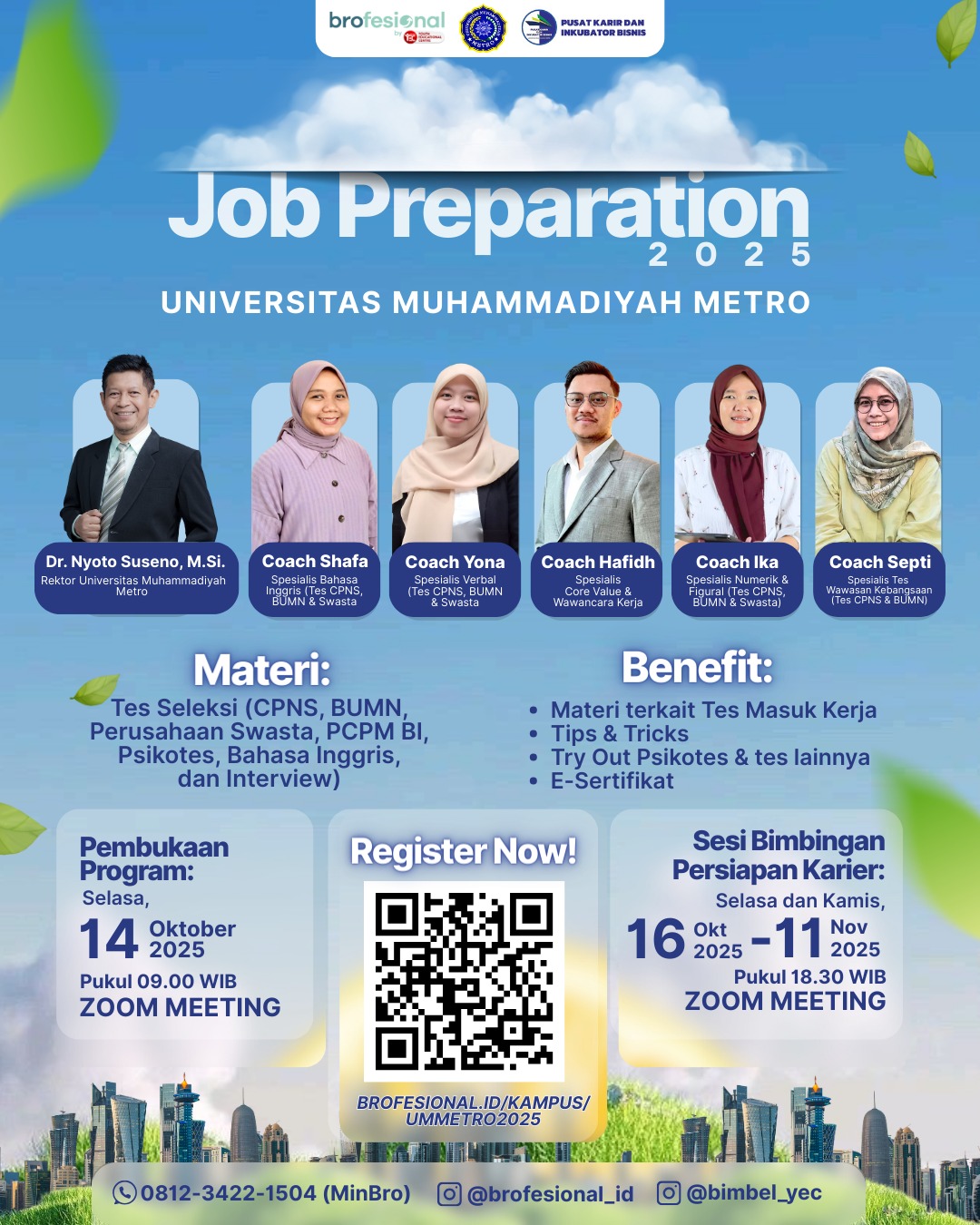 Pusat Karir UM Metro Gandeng Brofesional Adakan Job Preparation bagi Mahasiswa