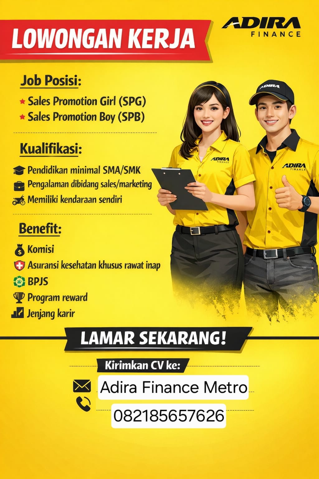 LOWONGAN KERJA ADIRA METRO