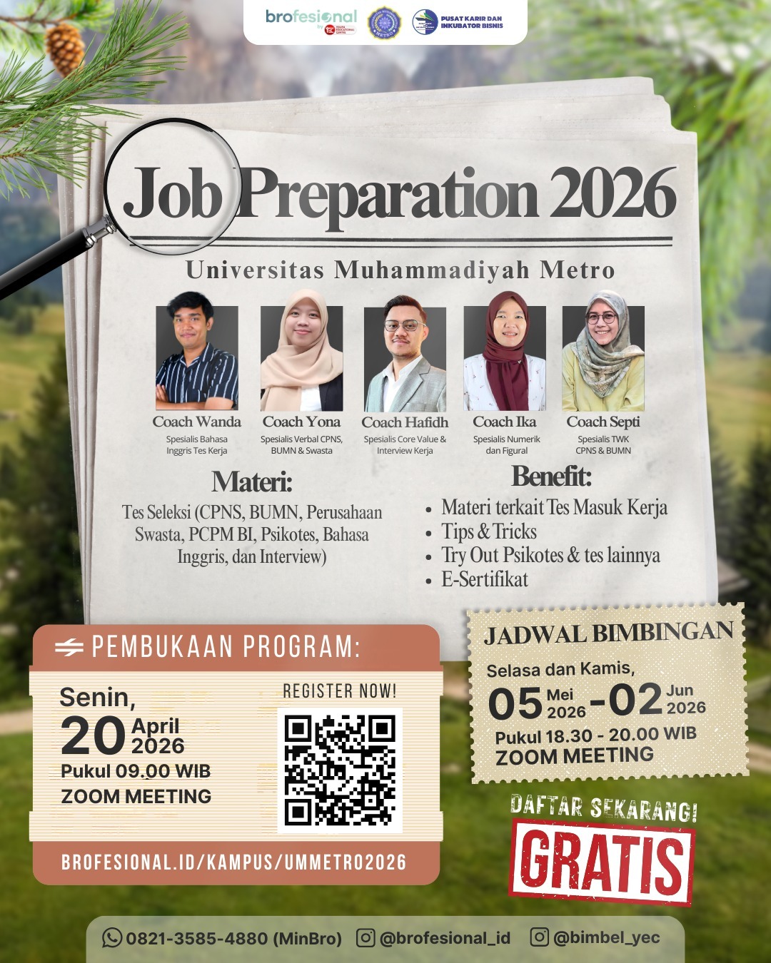Puskib UM Metro x Brofesional Buka Job Preparation Batch 3, Matangkan Kesiapan Kerja Mahasiswa