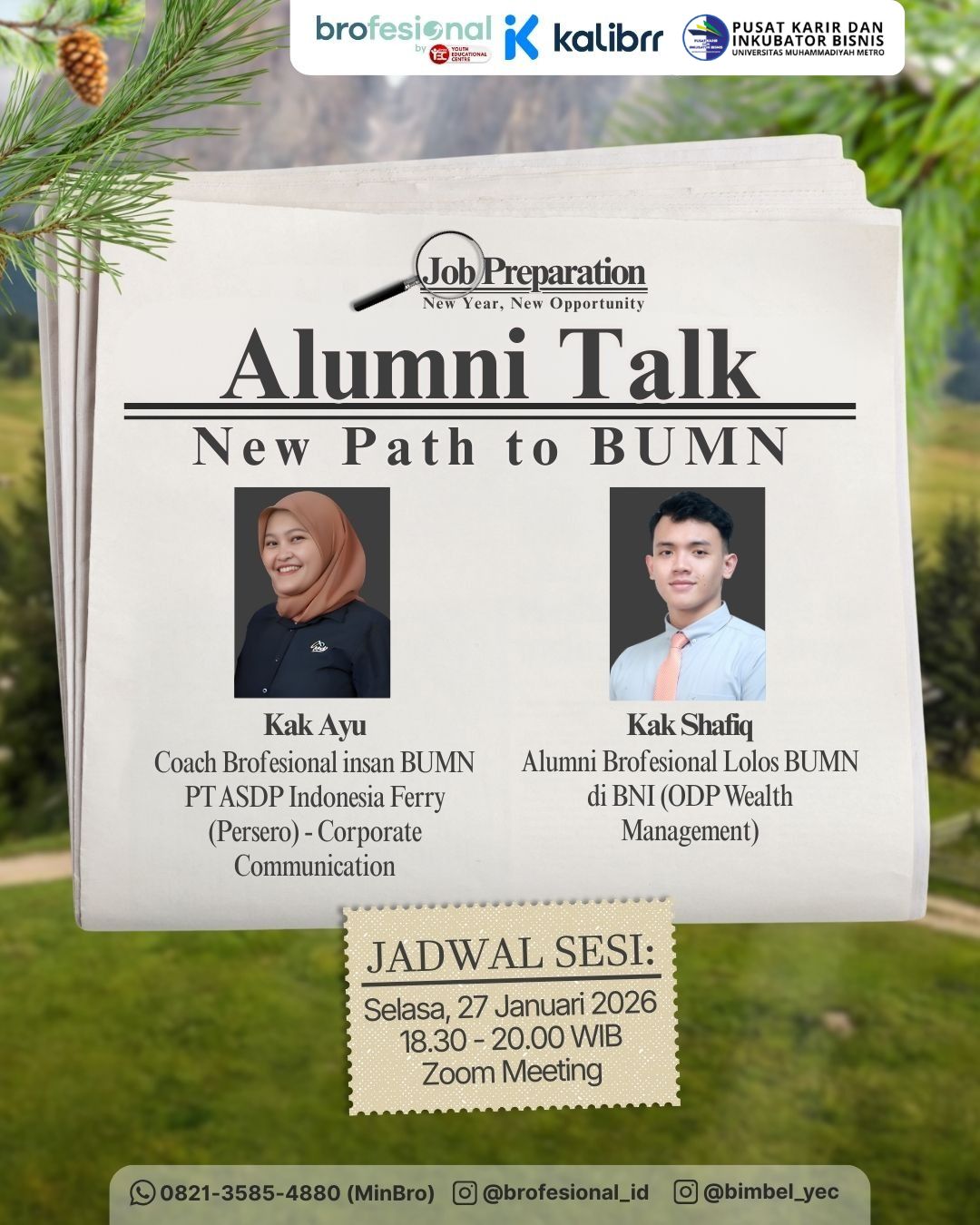 Persiapkan Karir di BUMN, Puskib UM Metro x Brofesional Gelar "Alumni Talk: New Path to BUMN"