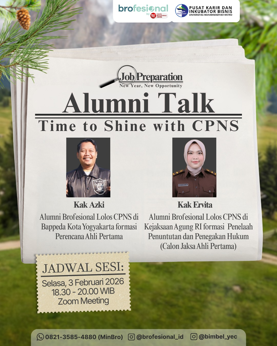 Bekali Lulusan Menembus Seleksi CPNS, PUSKIB UM Metro dan Brofesional Gelar Alumni Talk