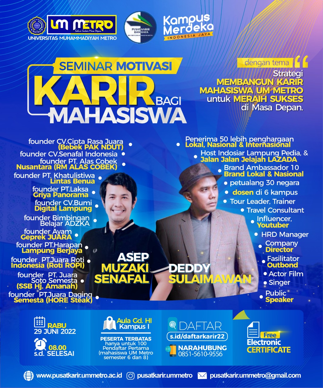 PELATIHAN KARIR MAHASISWA UM METRO