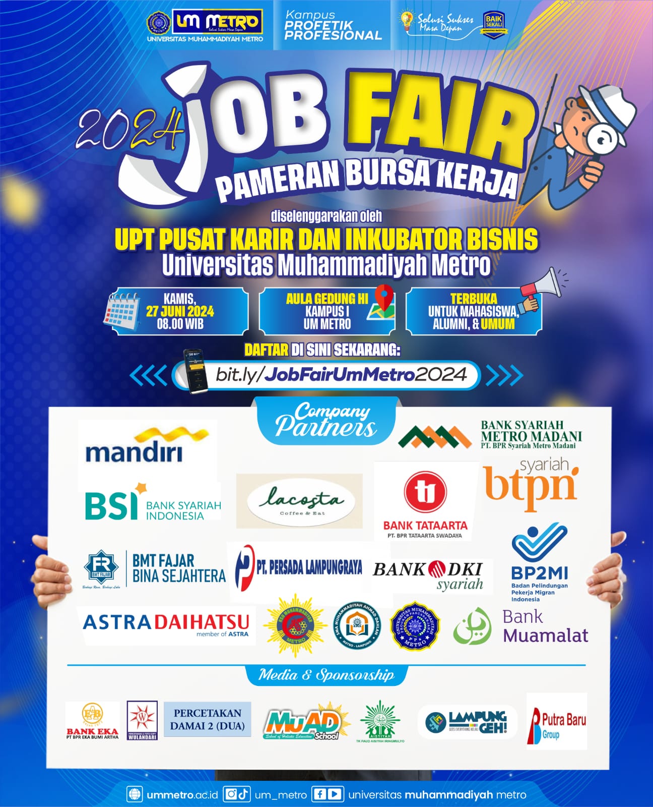 Job Fair UM Metro 2024, Terbuka untuk Umum..! Job Fair UM Metro 2024, Terbuka untuk Umum..!