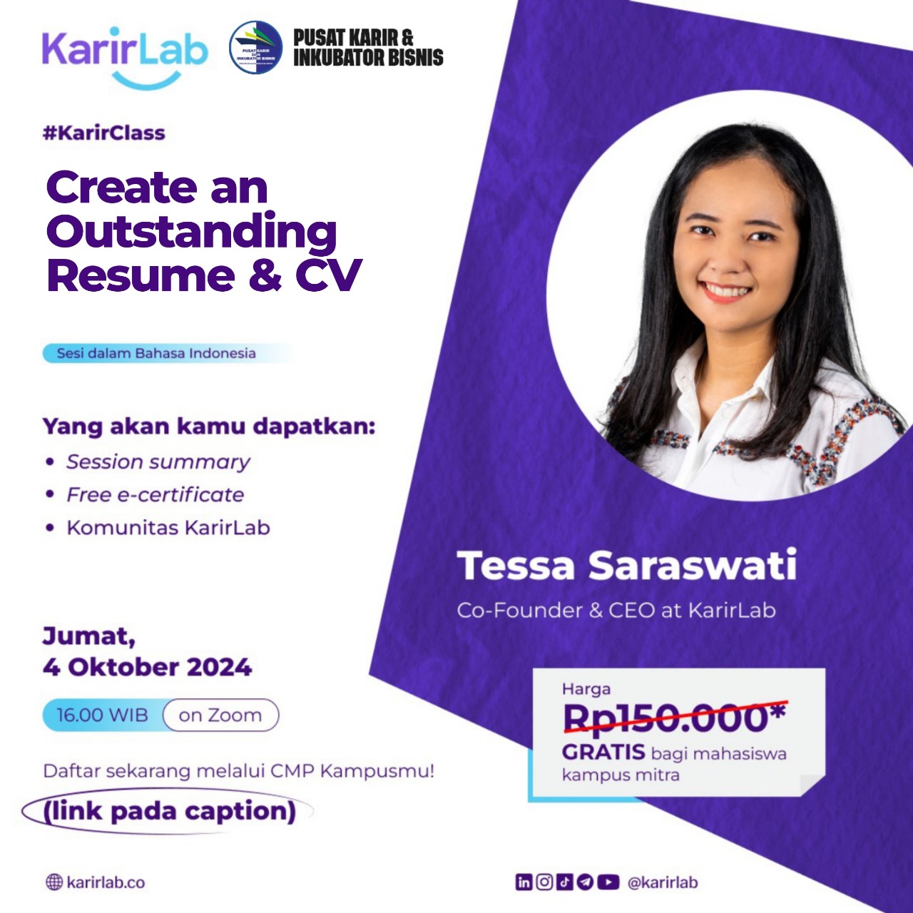“SEMINAR KARIR ONLINE” “SEMINAR KARIR ONLINE”