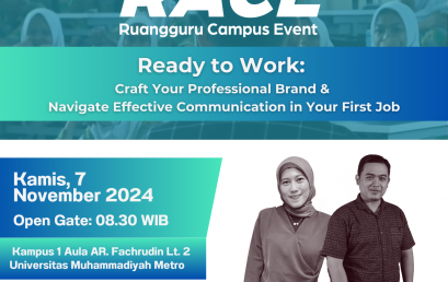 SEMINAR KARIR & REKRUITMEN KAMPUS di Ruang Guru Campus Event Universitas Muhammadiyah Metro!