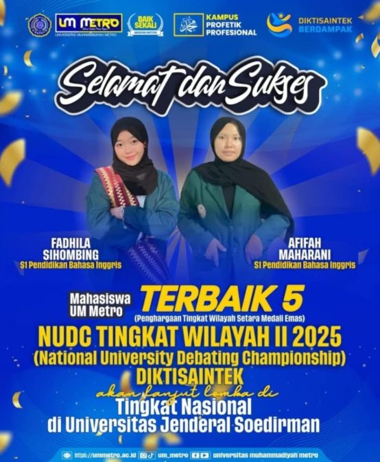 Mahasiswa UM Metro Raih Predikat Terbaik 5 NUDC Wilayah II 2025, Lolos ke Tingkat Nasional