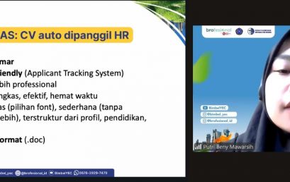 BROFESIONAL X UM METRO: PEMBUKAAN JOB PREPARATION DAN MATERI SESI 1 BIMBINGAN PEMBUATAN CV