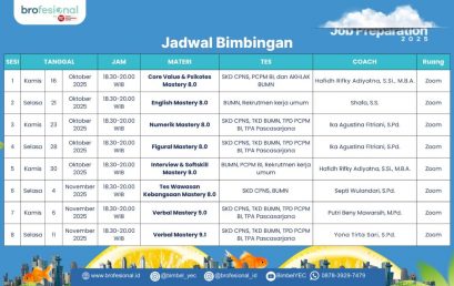JADWAL BIMBINGAN KARIR BROFESIONAL X UM METRO