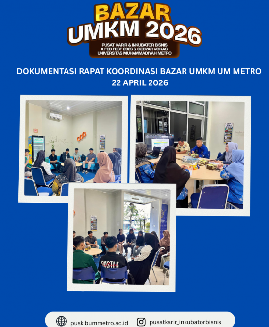 Pusat Karir dan Inkubator Bisnis UM Metro Gelar Bazar UMKM 2026 Bertema E-Payment, Dorong Transformasi Digital Kewirausahaan Mahasiswa