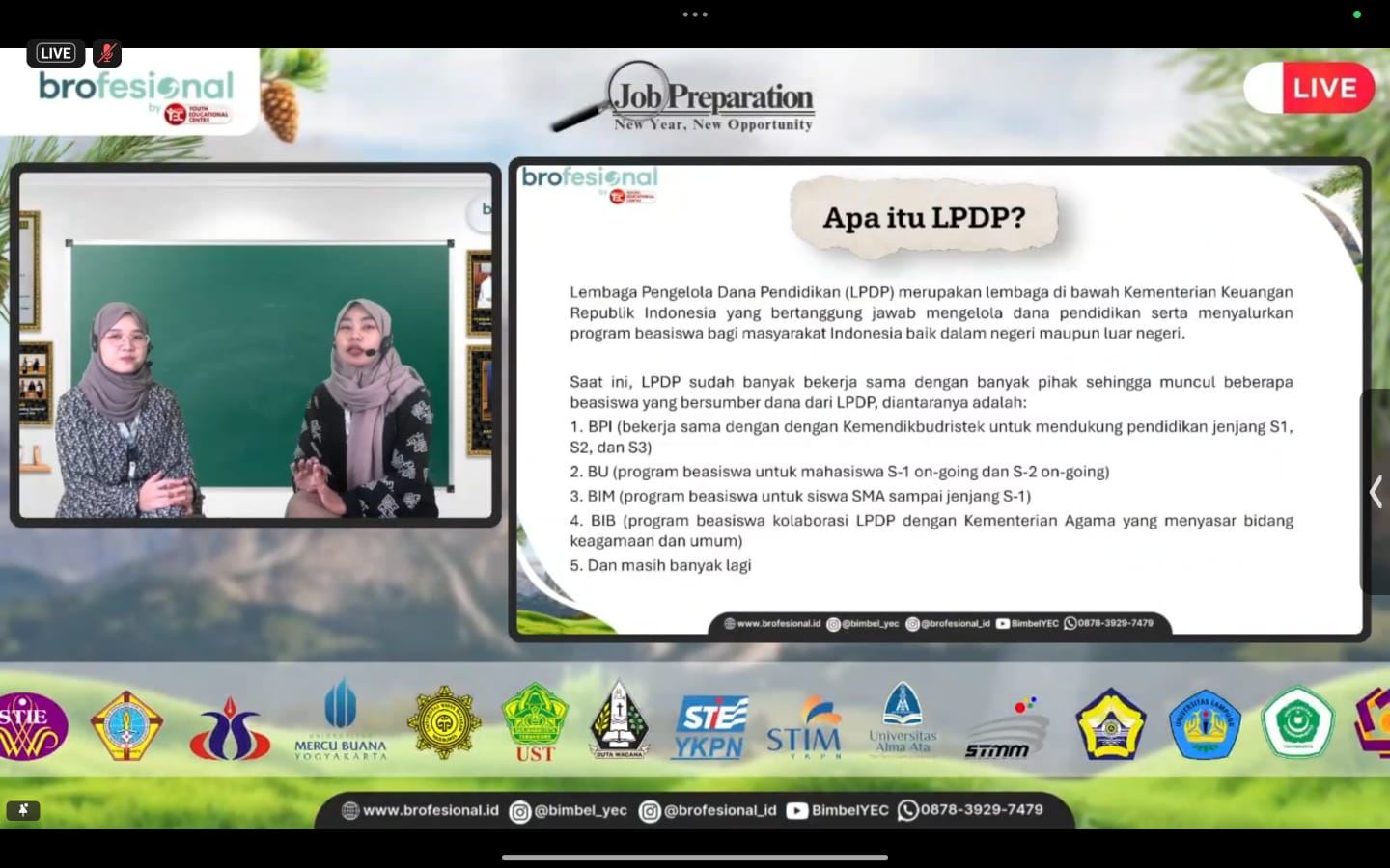 Sukses Gelar Job Preparation Batch 2, Puskib UM Metro dan Brofesional Bedah Strategi Raih Beasiswa LPDP