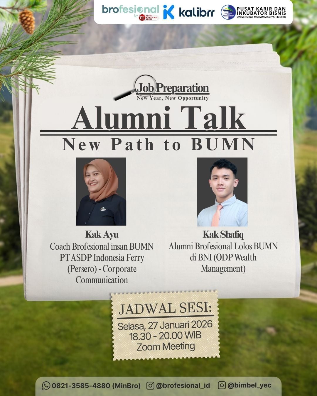 Persiapkan Karir di BUMN, Puskib UM Metro x Brofesional Gelar “Alumni Talk: New Path to BUMN” Persiapkan Karir di BUMN, Puskib UM Metro x Brofesional Gelar “Alumni Talk: New Path to BUMN”