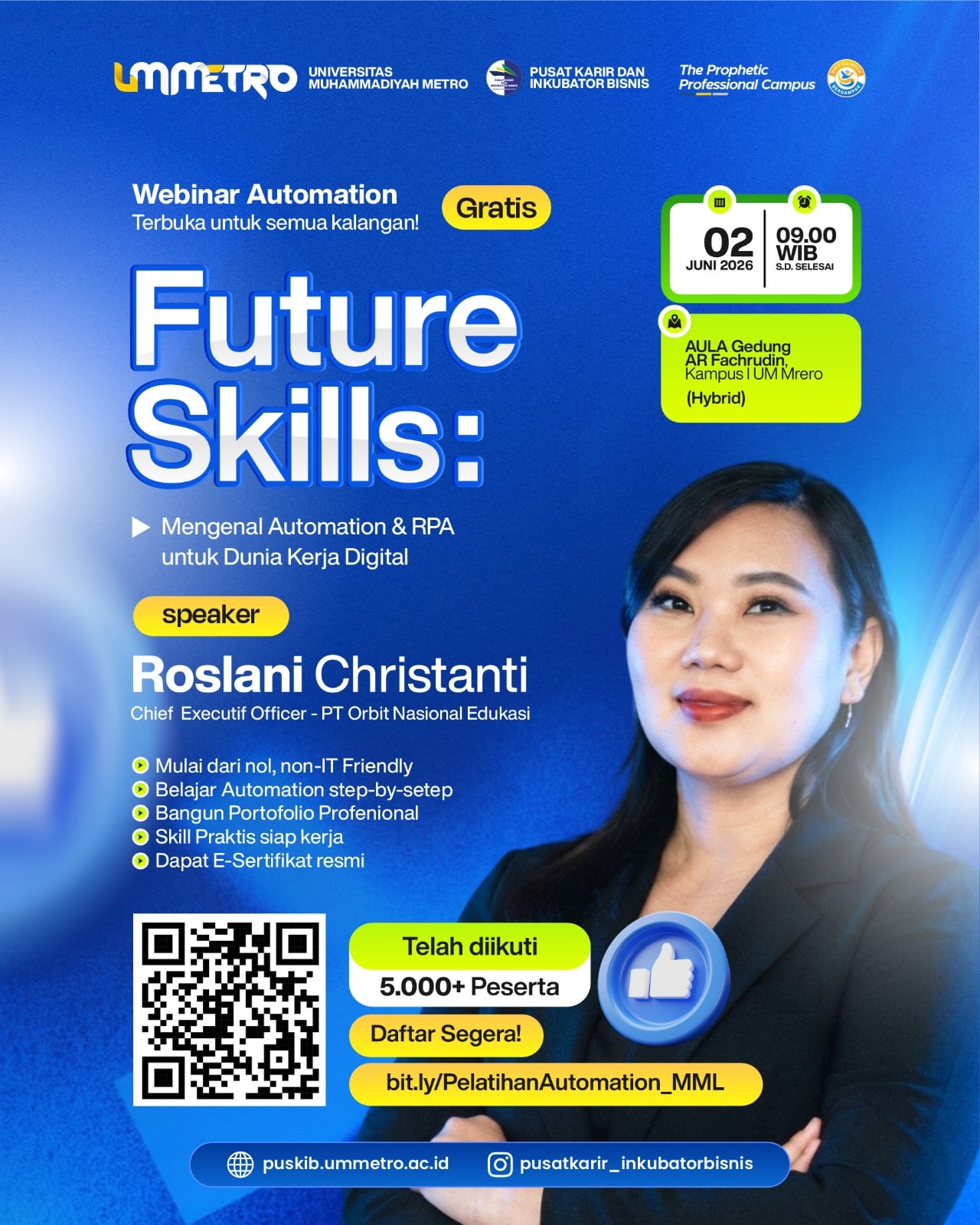 PUSKIB UM Metro Gelar Seminar Karir “Future Skills: Mengenal Automation & RPA untuk Dunia Kerja Digital” PUSKIB UM Metro Gelar Seminar Karir “Future Skills: Mengenal Automation & RPA untuk Dunia Kerja Digital”