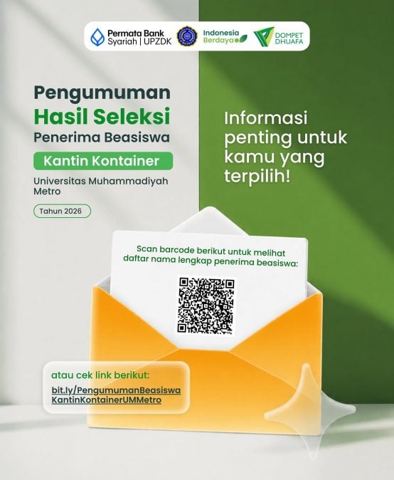 PUSKIB UM Metro Resmi Umumkan Penerima Beasiswa Kantin Kontainer 2026